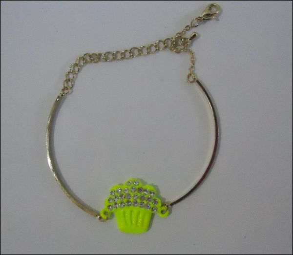 Pulseira Cupcake verde neon